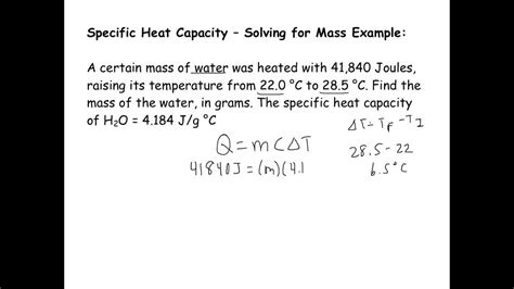 specific heat example problem